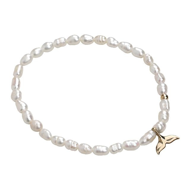 [더블유엠엠에이치]몽슈와 14K 행운의 돌고래 담수진주 팔찌
