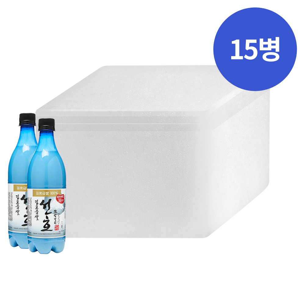 김포탁주 선호 생막걸리 6도 750ml x15병 박스상품 캠핑 모임 대용량
