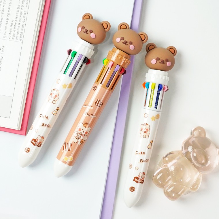 뽀너스 큰머리곰 10색 볼펜