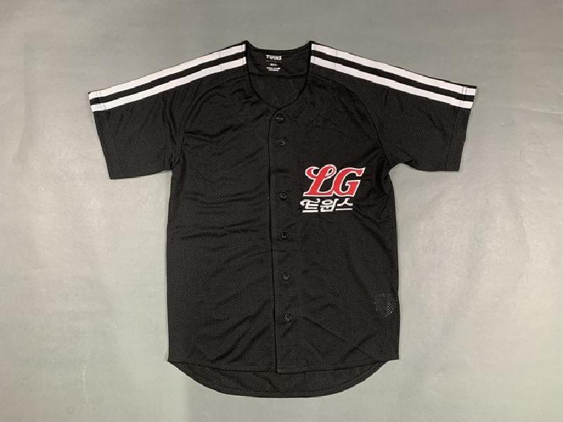 [해외] 다이아몬드 필드 한국 프로 야구 LG 트윈 팀 팬 유니폼 셔츠 흑백 남녀