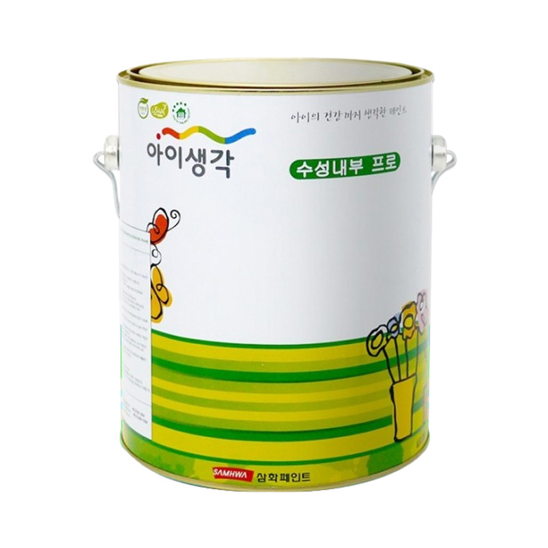 [오늘출발] 삼화 아이생각 수성내부프로 벽지 벽면 화이트 4L