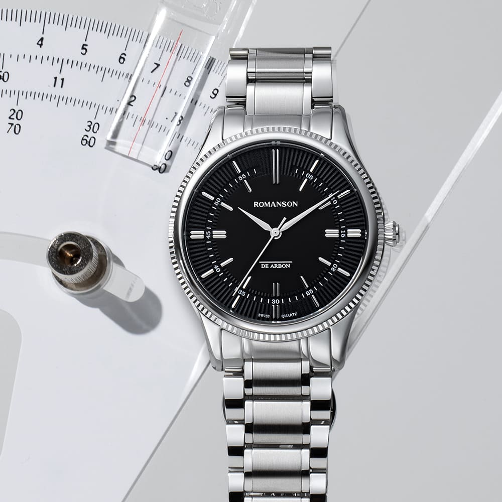 오디에 드아르본 코인슬림 블랙 메탈 시계 RWCAMM4BS002WHBK0