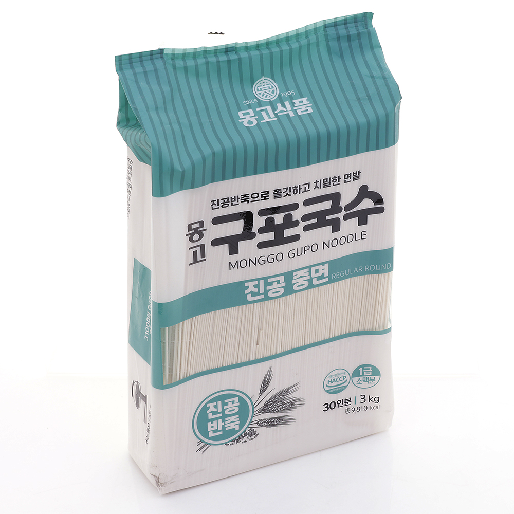 [오늘출발] 마산몽고 몽고 구포국수 중면 3kg X 6개 1box/무료배송/진공 중면/진공 반죽/30인분/1급 소맥분