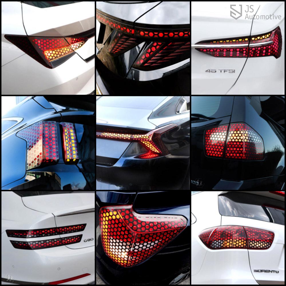 KAO 전차량 리어램프 튜닝 육각 타공 데칼 스티커 몰딩 용품 모음 쏘렌토 MQ4 캐스퍼 EV6 셀토스 외