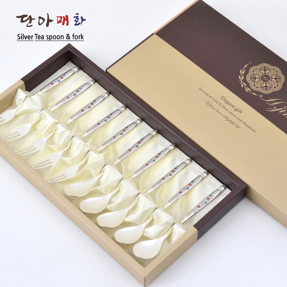 현진통상 에이치진 (단아매화 은티스푼포크 10p세트) 회사기업답례품 부장님선물 회사동료선물 직장답례품 직원단체선물 기업판촉