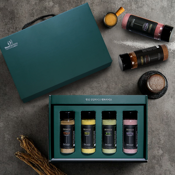 프리미엄 쏠트 블랙라벨/강황소금250g,흑마늘소금200g,백년초소금250g,뽕잎소금250g