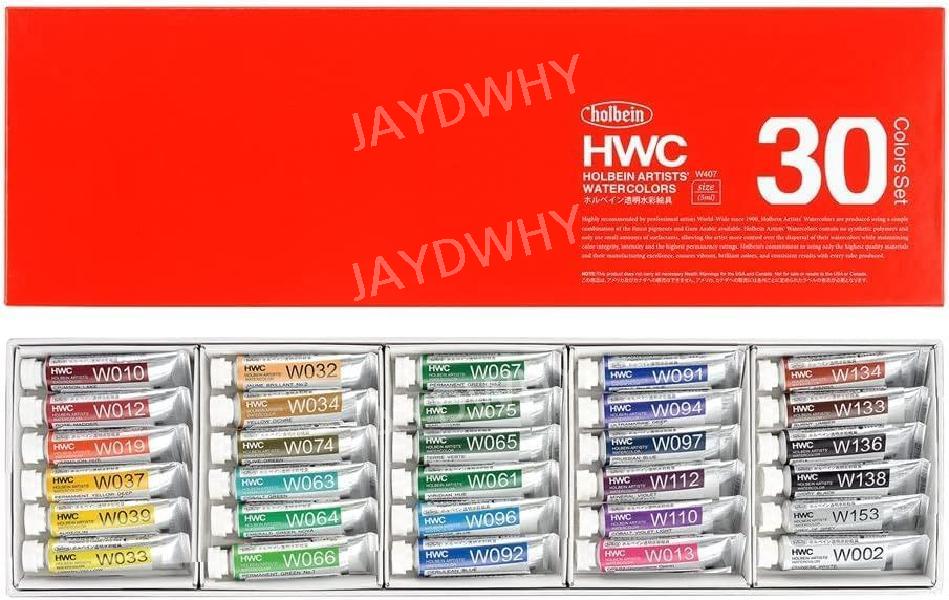 [해외] 홀베인 HWC 수채화 물감 전문가용 5ml 30색 W407