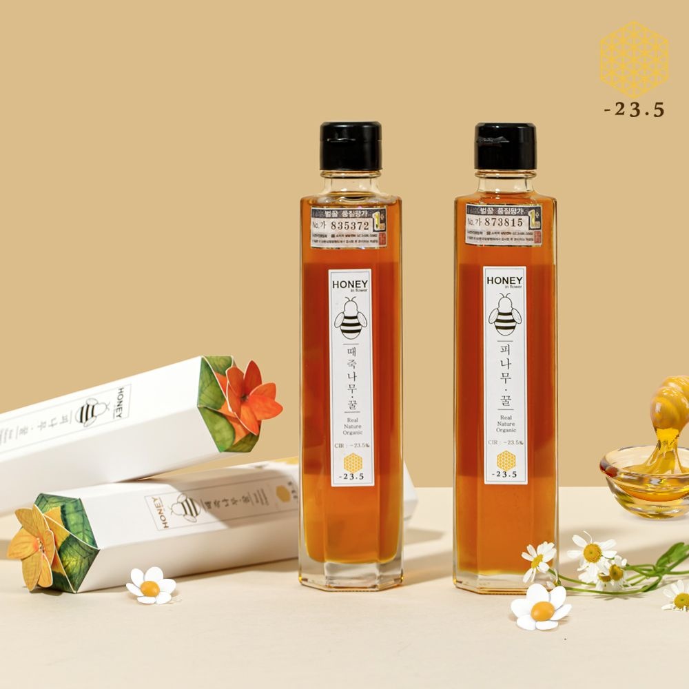 이십삼쩜오(-23.5) 국내산 벌꿀 꽃꿀 허니인플라워 290g 단품 (유리병)