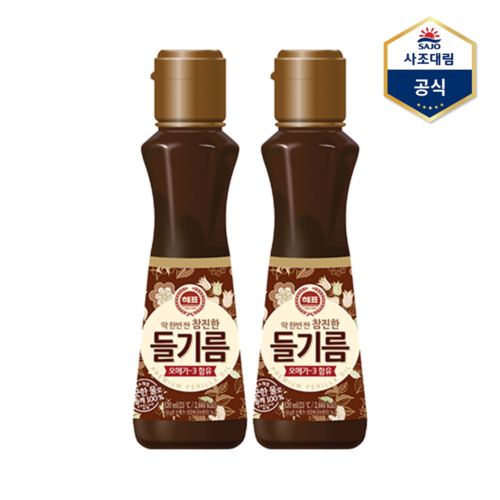 해표 [사조] 해표 참진한 들기름 320ml X 2병 /들깨기름