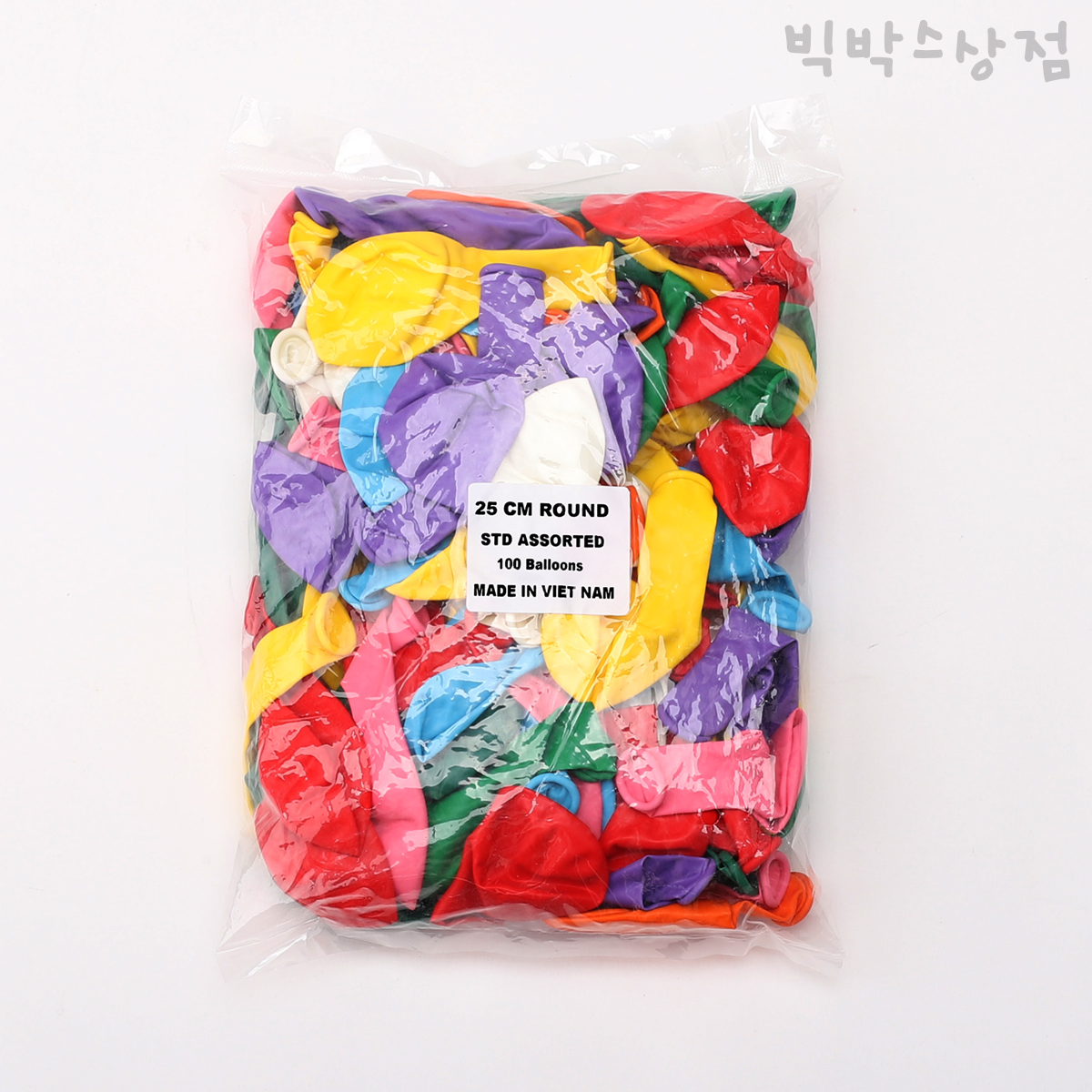 죠이하우스 죠이하우스 10인치 라운드 스텐다드 풍선 혼합 100입 어린이 생일파티 홈파티 이벤트장식 사진촬영 기념일 해피벌