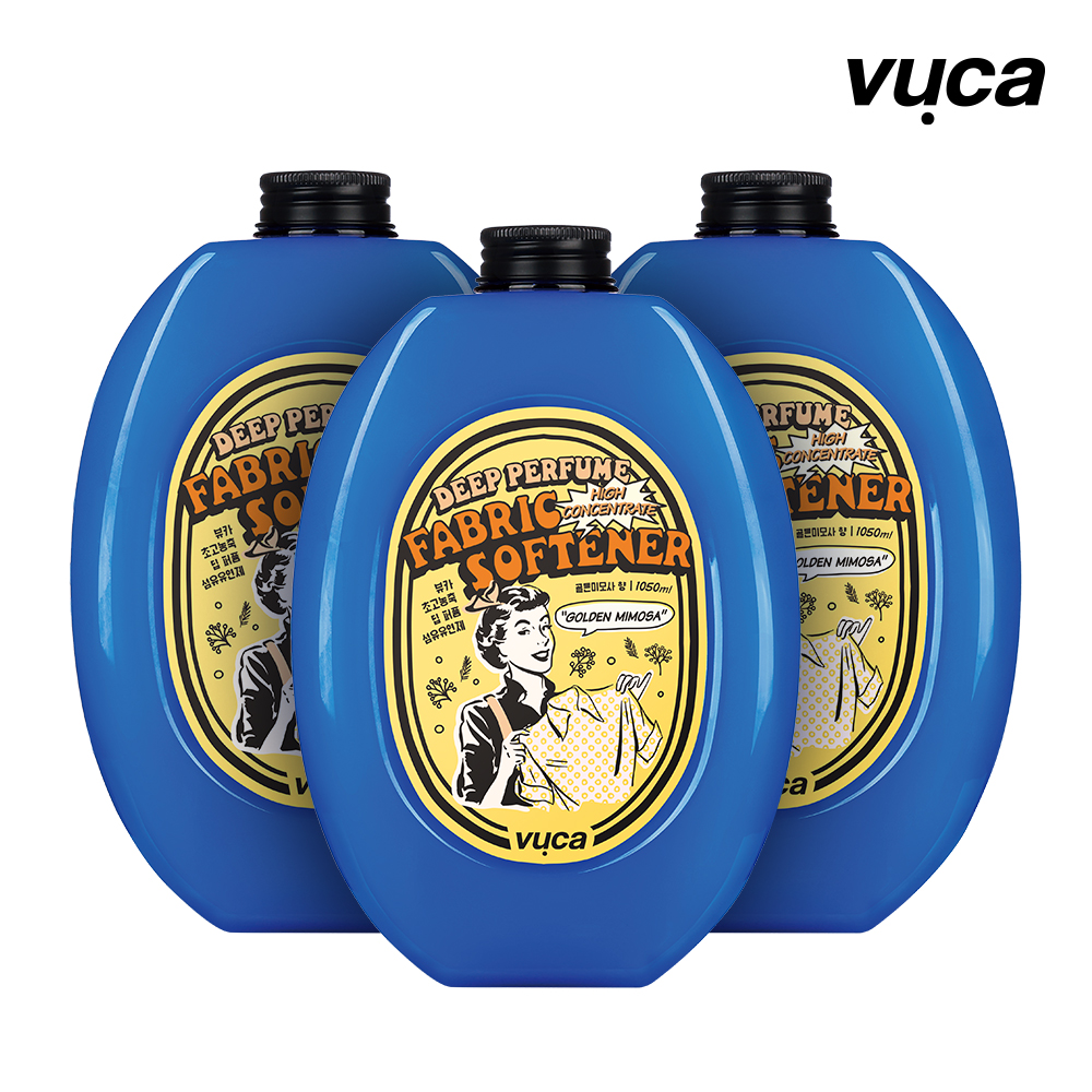 뷰카 클래식 초고농축 딥 퍼퓸 대용량 섬유유연제 골든미모사 1050ml 3개