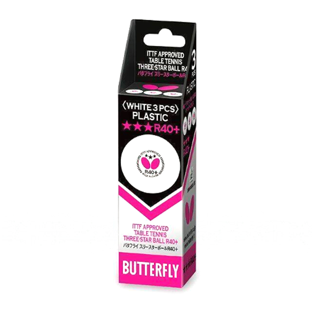 버터플라이 BUTTERFLY 3스타볼 R40+탁구공 3STAR R40+시합구 3개입