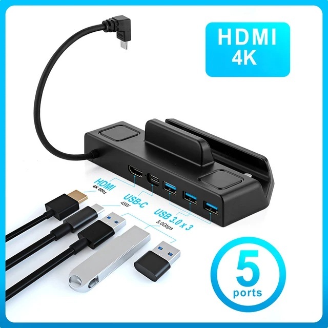 [해외] 스팀덱 닌텐도 스위치 도킹스테이션 TV 베이스 스탠드 허브 4K 60HZ HDMI