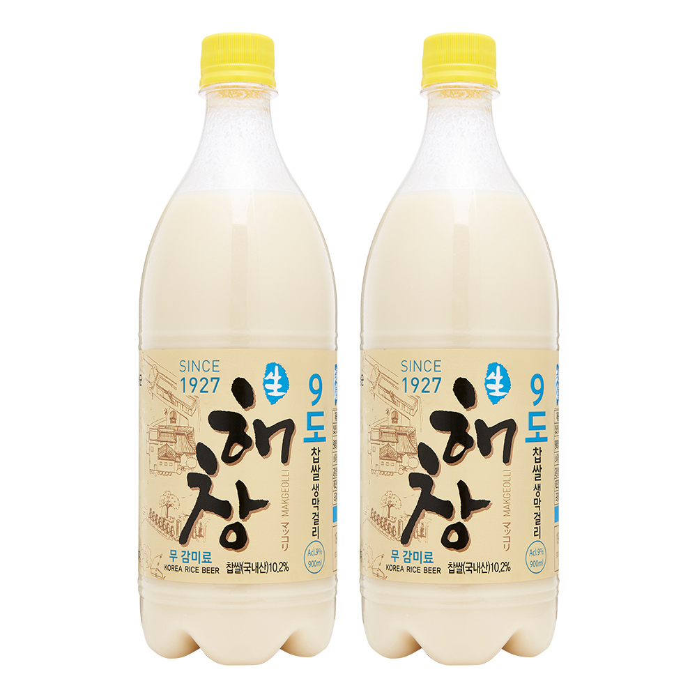 해창주조 해창주조 해창막걸리 9도 900ml x2병 찹쌀생막걸리