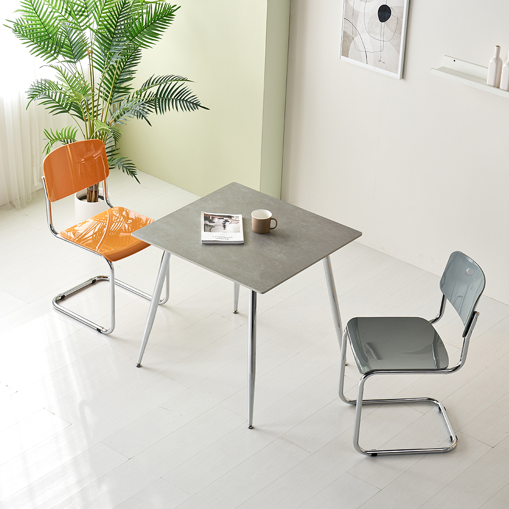 우아미가구 밤시 12T 통세라믹 2인용 실버 테이블 식탁(의자 미포함)