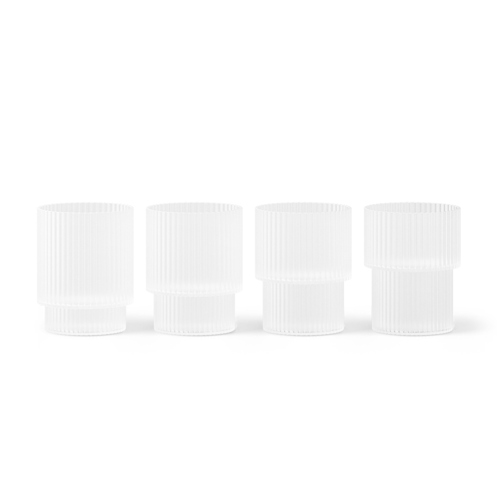 ferm LIVING Ripple Small Glass 리플 스몰 글라스 4개 세트 매트 불투명 유리컵 잔