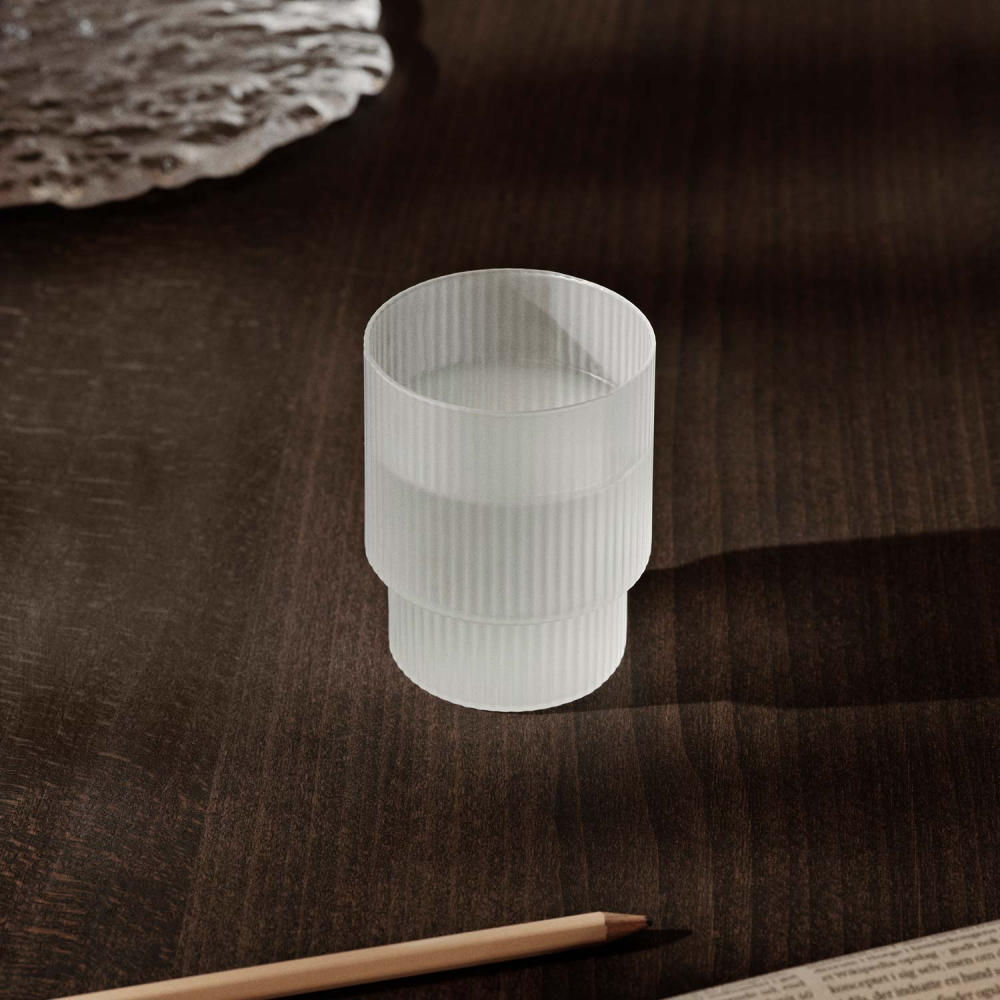 ferm LIVING Ripple Small Glass 리플 스몰 글라스 4개 세트 매트 불투명 유리컵 잔
