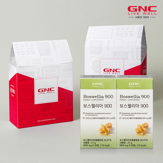 GNC [GNC][설 명절선물세트]보스웰리아(900mg 30정)x2개(선물박스 포장)
