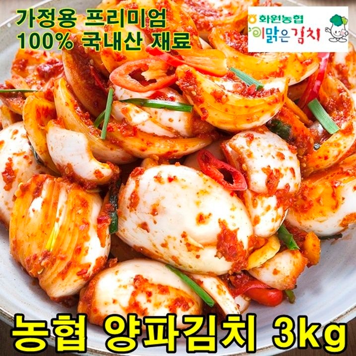화원농협 이맑은 전통 양파김치 3kg 해남양파 이맑은김치