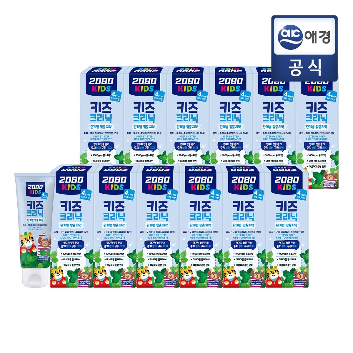 2080 키즈크리닉 민트향(8세이상) 80g x 12개