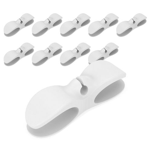 [중국OEM]피키픽스 케이블 선정리 홀더+강력 접착 실리콘 스티커, 화이트, 10개