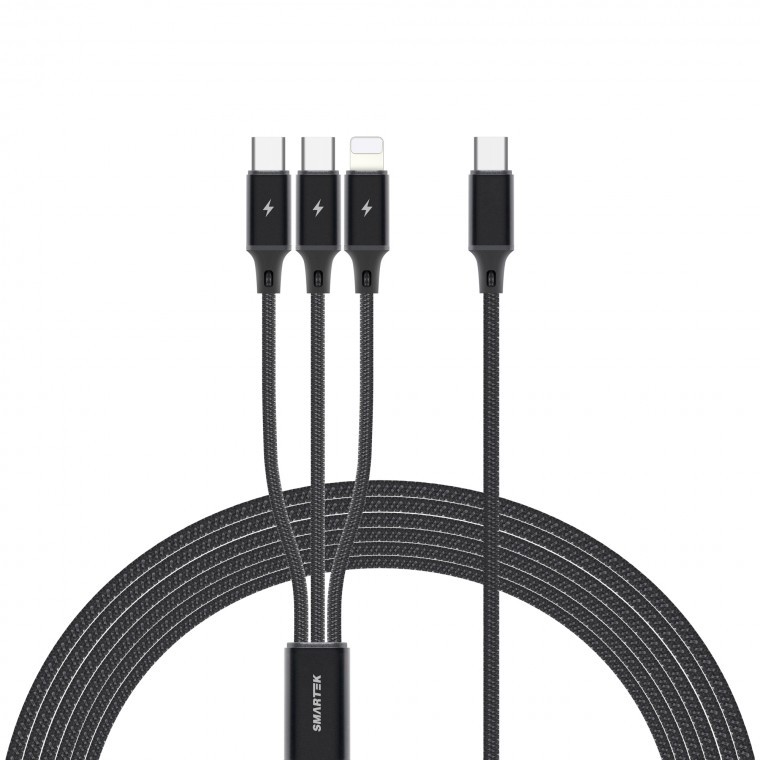 스마텍 고속충전 PD30W 1.5m (C타입/8핀) 3in1 멀티케이블