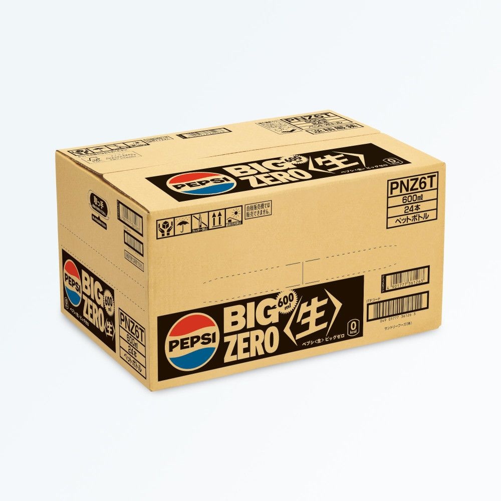 [해외] Pepsi Nama Cola Big Zero 0 kcal 일본 펩시 나마 코라 생 콜라 빅 제로 칼로리 탄산 음료 600ml 24개