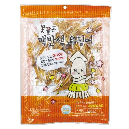 황토 꽃을 든 맥반석 오징어 120g 맥주 안주 건어물