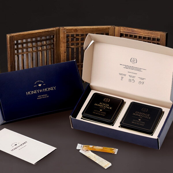 [아이원세븐] 국내산 천연벌꿀 아카시아꿀10gx15포+밤꿀10gx15포/틴케이스