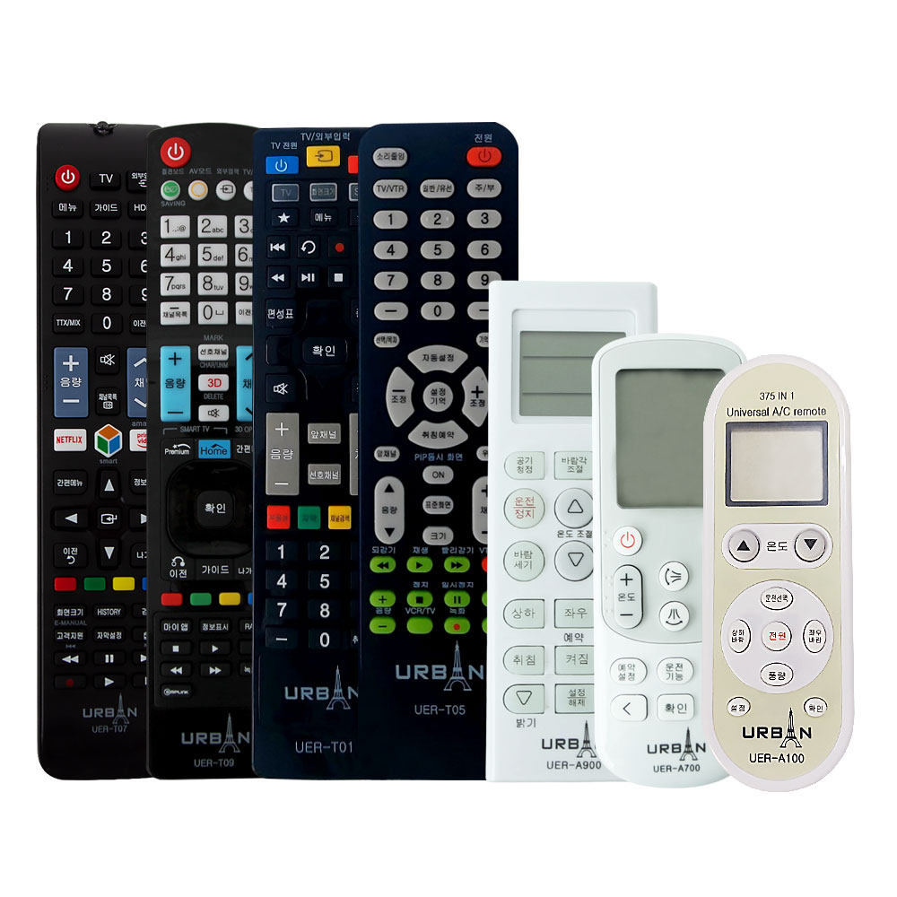 어반일렉트로닉스 TV 냉 난방 에어컨 만능리모컨 삼성 LG BTV KT U플러스 셋톱박스 호환리모컨