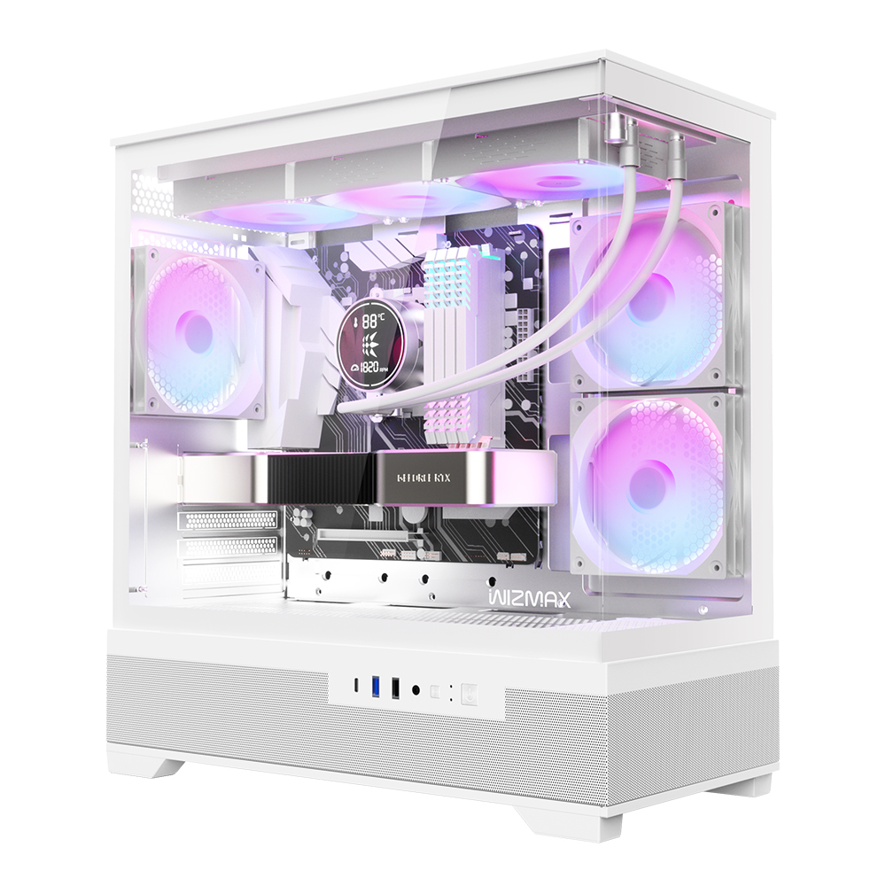 :마이크로닉스 WIZMAX ML-360 View 컴퓨터 PC 케이스 (화이트)