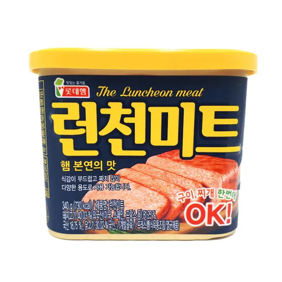 롯데 런천미트 340g 부대찌개 재료 찌개용 맛있는 햄 캔 식당 캠핑 반찬