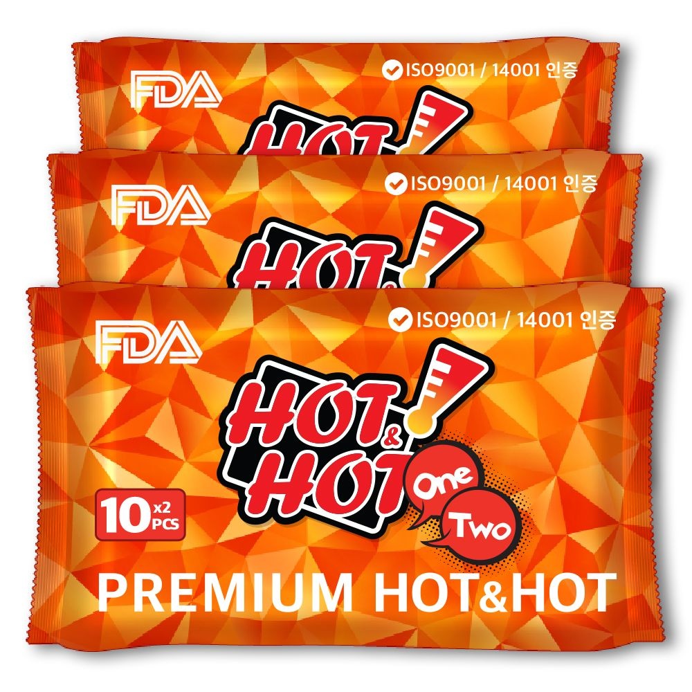 핫앤핫 [어린이 안전인증 획득] 핫앤핫 더블미니 핫팩(ORANGE) 60개(2pcs X30)최신 제조품만 국내직접생산 FDA/ISO9001(환경)인증