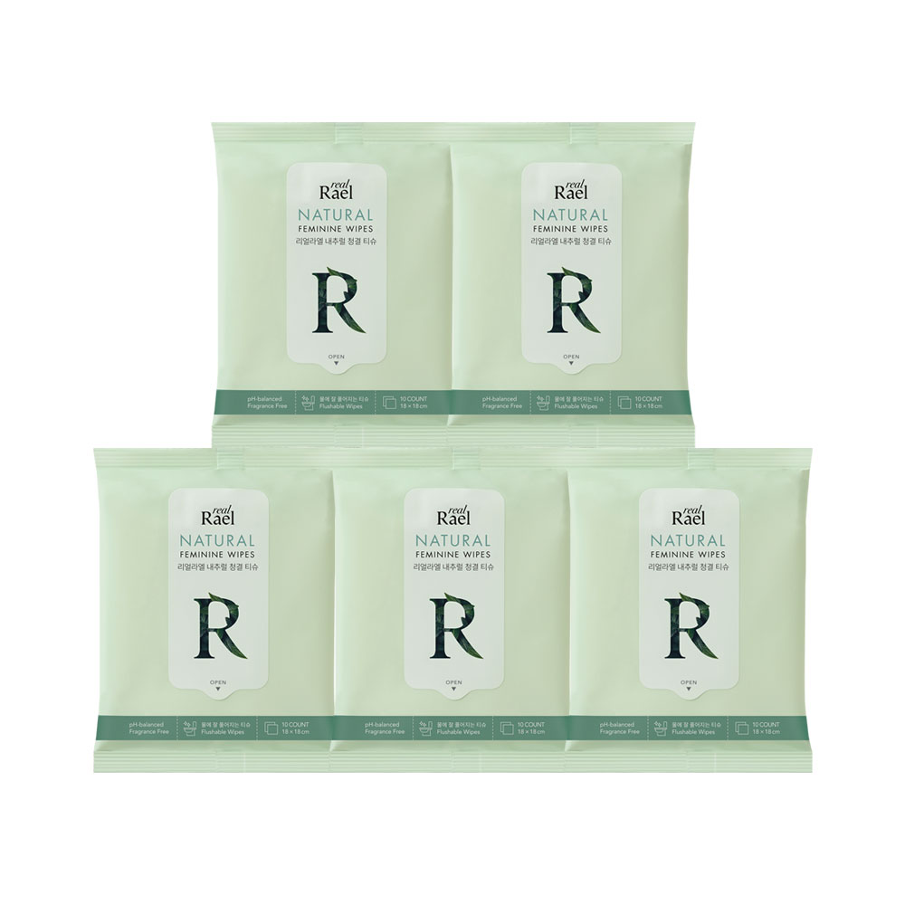 리얼라엘 라엘 내추럴 청결티슈 5팩 (50매입)