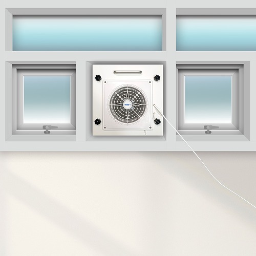 자체제작 고효율 시스템창호 여닫이창문 창문형환풍기 1구 사무실 오피스텔 강력 공기 순환 40015 이알이브
