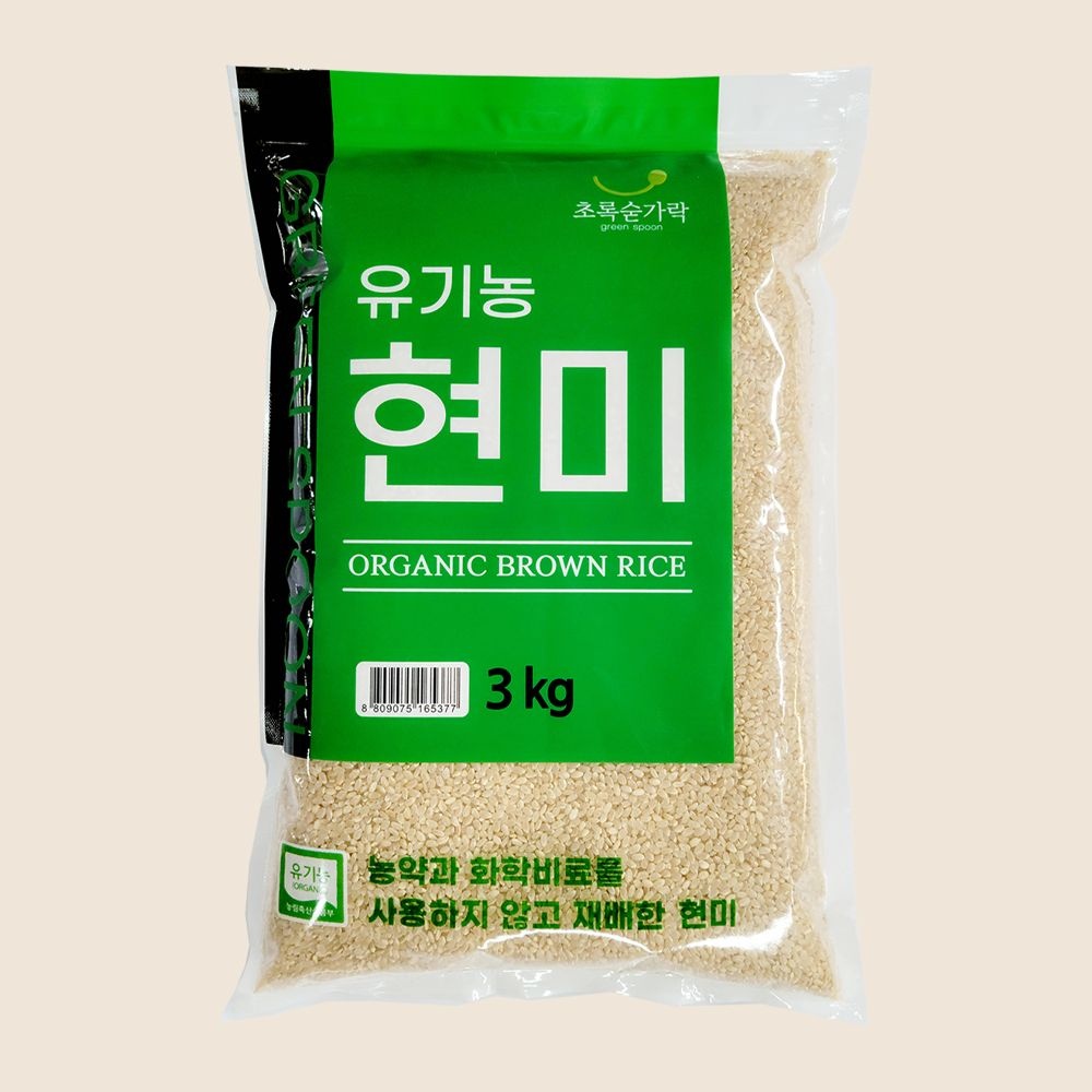 [오늘출발] [초록숟가락]유기농 현미 3kg 국내산 2025년 햇곡
