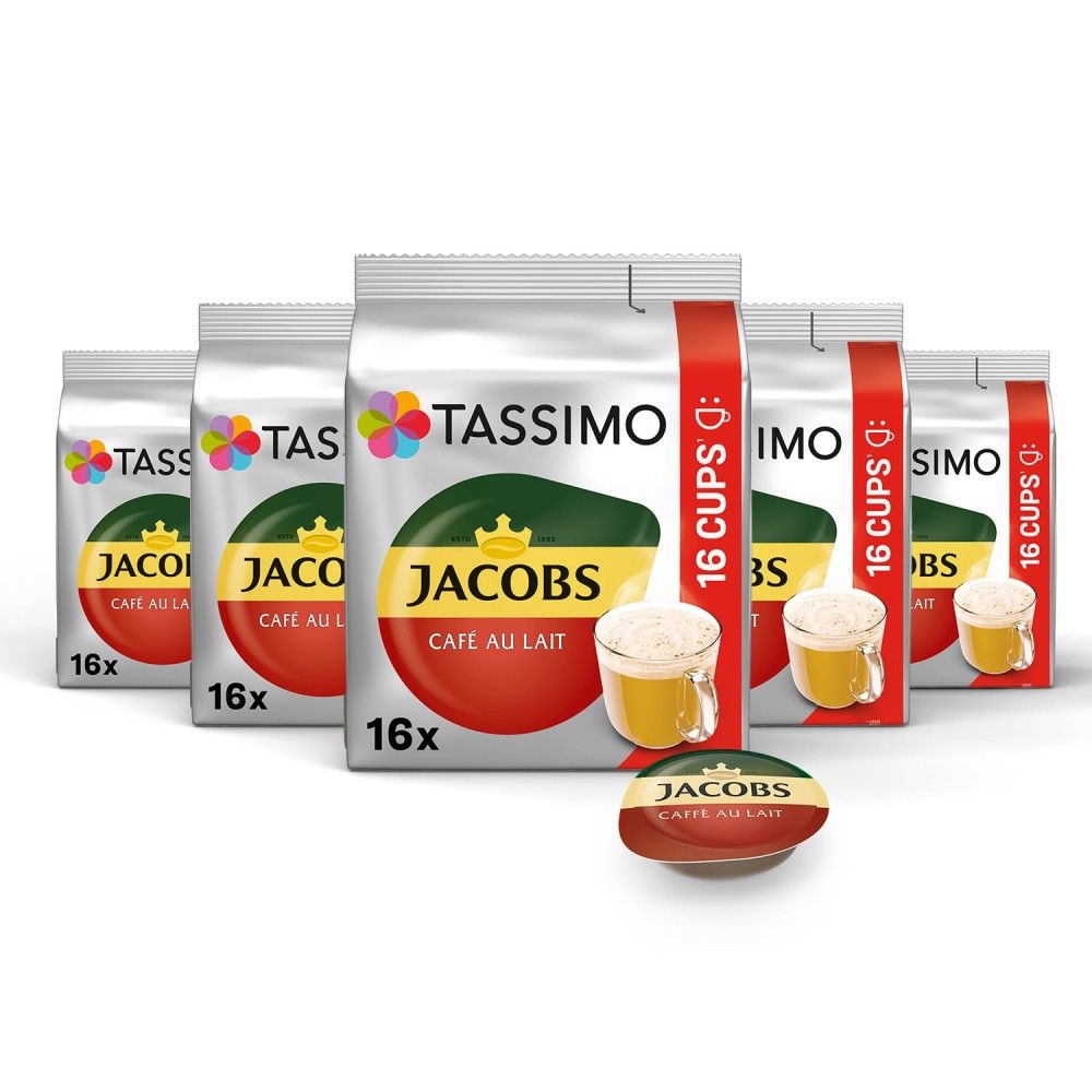 Tassimo [해외] Tassimo Jacobs Cafe au Lait Coffee 독일 타시모 야콥스 카페오레 캡슐 커피 16개 5팩