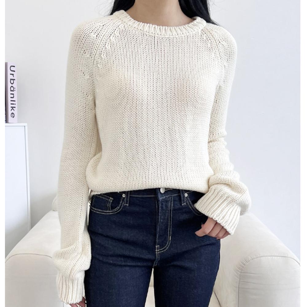 여리한루즈핏 여성레글런라운드니트 다양한레이어드 데일리코디 여성라운드니트티