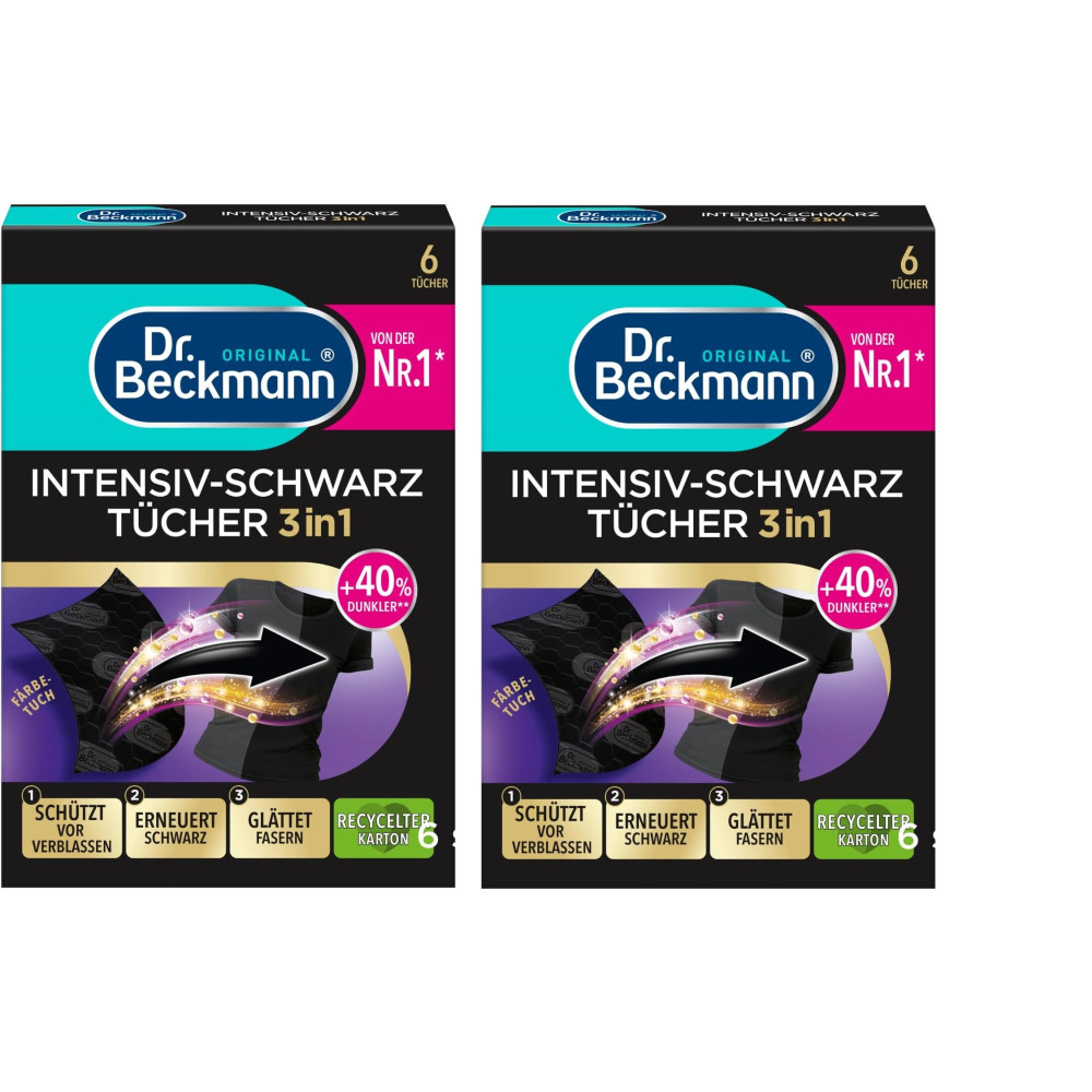 [해외] 닥터베크만 인텐시브 블랙 세탁 시트 6매 x 2개입 내돈내산 빨래 검은 옷 청결 색상 티슈 탈색 클리너