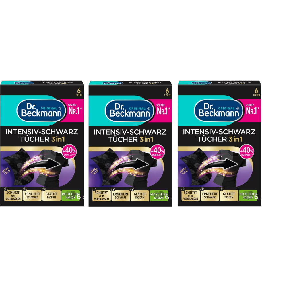 [해외] 닥터베크만 인텐시브 블랙 세탁 시트 6매 x 3개입 내돈내산 빨래 검은 옷 청결 색상 티슈 탈색 클리너