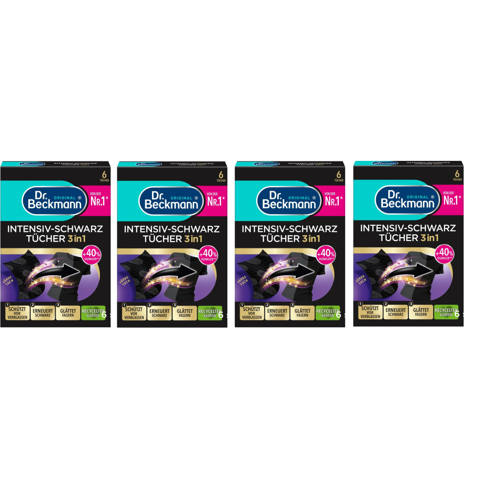 [해외] 닥터베크만 인텐시브 블랙 세탁 시트 6매 x 4개입 내돈내산 빨래 검은 옷 청결 색상 티슈 탈색 클리너