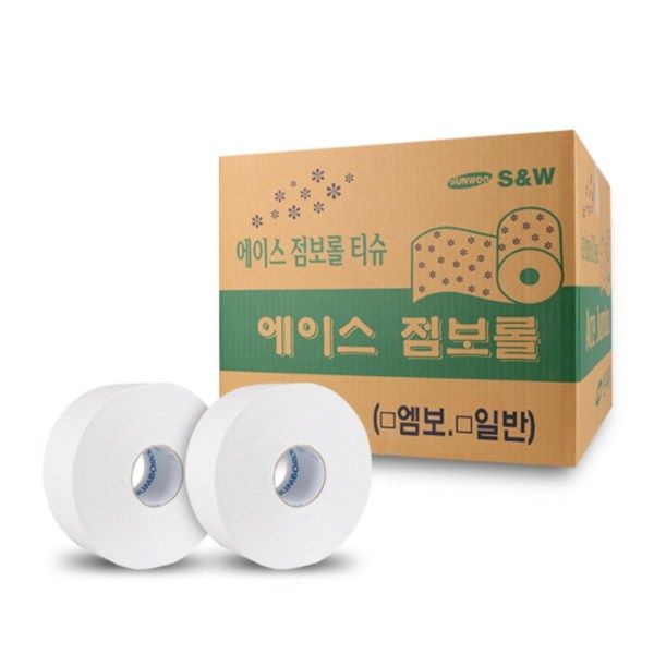 물에잘녹는 업소용 점보롤 화장지 500m 엠보싱 대용량 16롤 470865