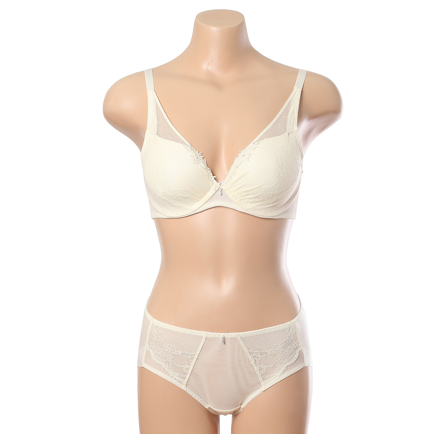 [롯데백화점] 비비안 SS 자가드레이스 메인 C,D,E컵 브라 햄팬티 세트 BR1850QBP1850P