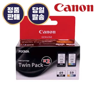캐논 Canon 캐논 정품 잉크 PG-49+CL-59 트윈팩 검정+컬러 세트 PG49 CL59 E409 E489