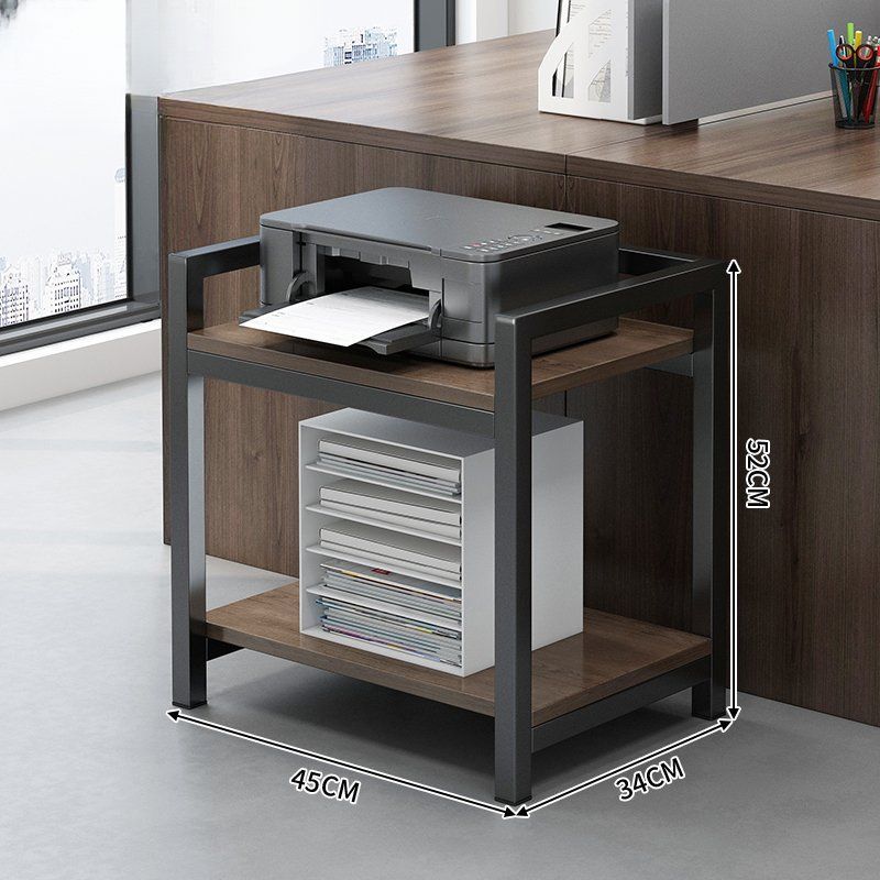 [해외] 심플한 우드 사무실 3단 이동식 프린터 부자재 다용도 나무 선반