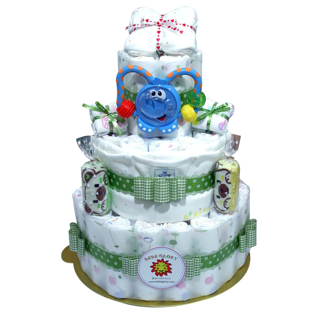 베베글로리 회사동료직원 베이비샤워 여성병원 산부인과 산후조리원 아기옷 기저귀케이크3단 임신출산100일돌잔치선물
