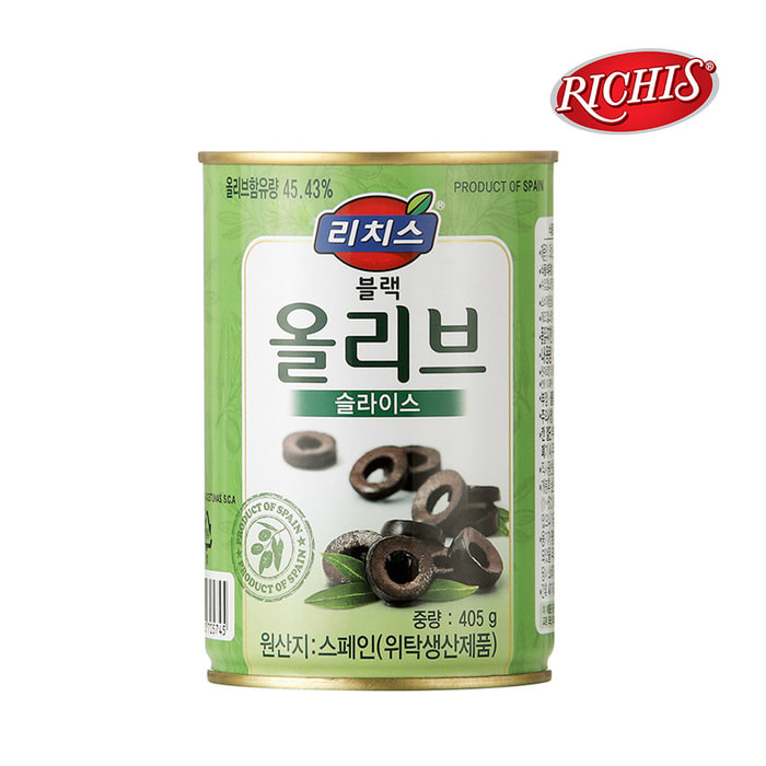 [오늘출발] 리치스 블랙올리브 슬라이스 405g 피자 파스타 와인안주