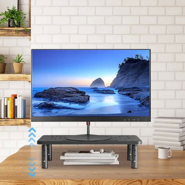 UnKnown [해외] 책상 컴퓨터용 모니터 스탠드 라이저 L리베이터 노트북 컴퓨터 화면 상태 리프트 직장용 거치대 부스터