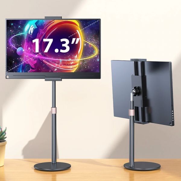 UnKnown [해외] UPERFECT 휴대용 모니터 VESA 스탠드 15.6인치 17.3인치 조정 가능한 360° 회전 브래킷 태블릿 홀더 4.7인치~17.3인치 디스