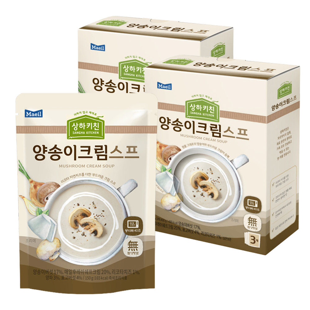 [오늘출발] 상하키친 양송이크림스프 150g X 6봉